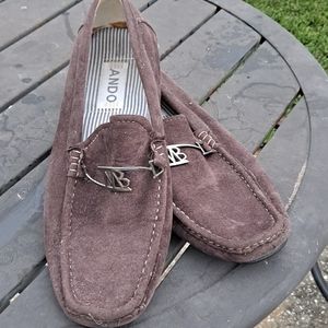 Mens brown suede slip on